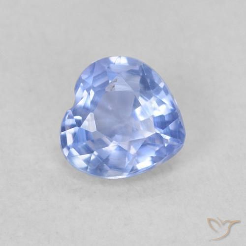 Saphir Bleu pastel naturelle Cœur, 0.37 ct, VS