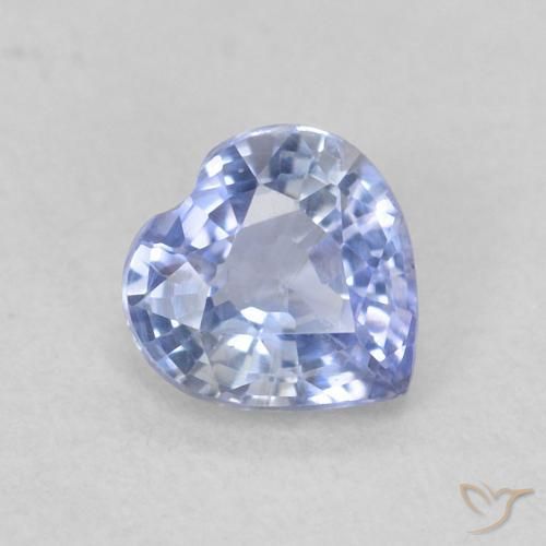 Saphir Bleu violacé léger naturelle Cœur, 0.43 ct, VS