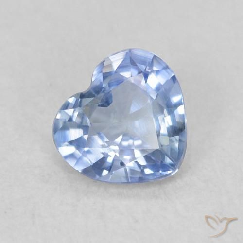 0.39ct Naturel Bleu clair Saphir, Cœur, VS