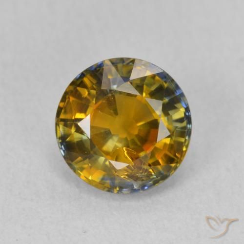Saphir multicolore naturelle coupe roude, 1,99 ct, VS-SI