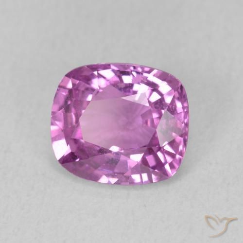 Saphir Violet Rosâtre naturelle Coussin, 1.68 ct, VS