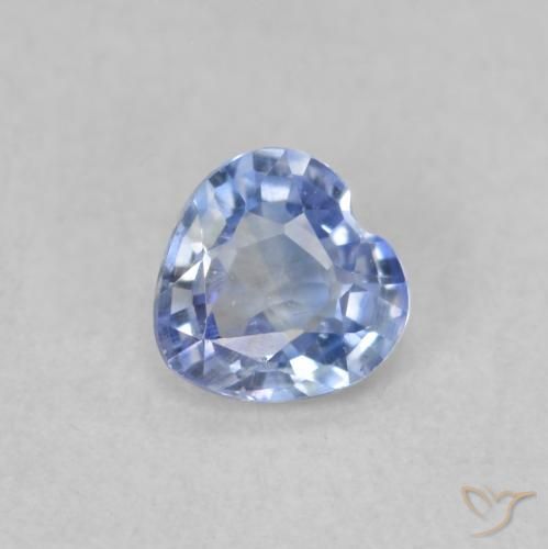 0.41ct Naturel Bleu pastel Saphir, Cœur, VS