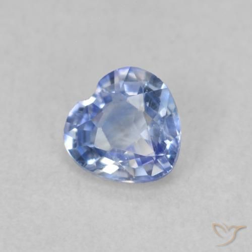 Saphir Bleu pastel naturelle Cœur, 0.41 ct, VS