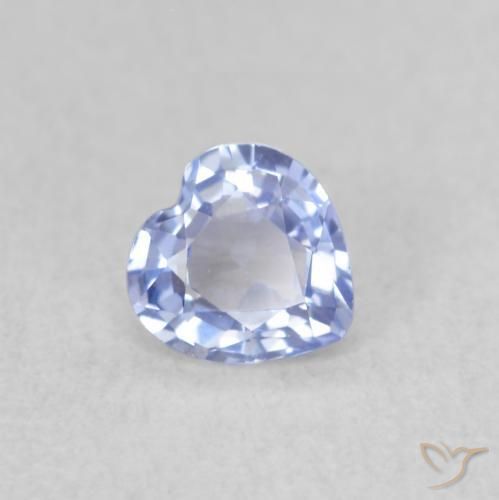 Saphir Bleu pastel naturelle Cœur, 0.37 ct, VS