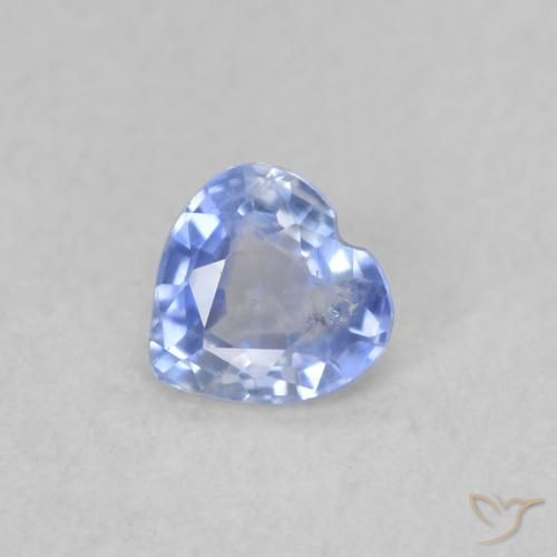 Saphir Bleu pastel naturelle Cœur, 0.35 ct, VS