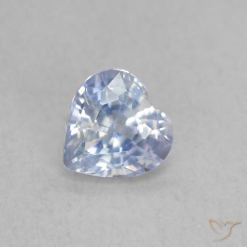 0.42ct Naturel Blanc bleuâtre Saphir, Cœur, VS