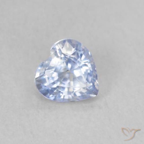 Saphir Blanc bleuâtre naturelle Cœur, 0.42 ct, VS