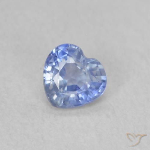 0.36ct Naturel Bleu pastel Saphir, Cœur, VS