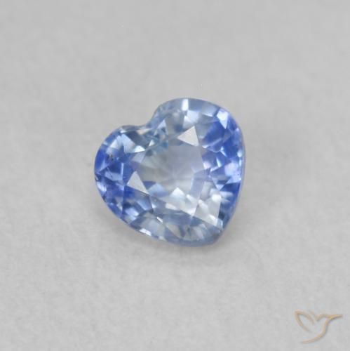Saphir Bleu pastel naturelle Cœur, 0.36 ct, VS