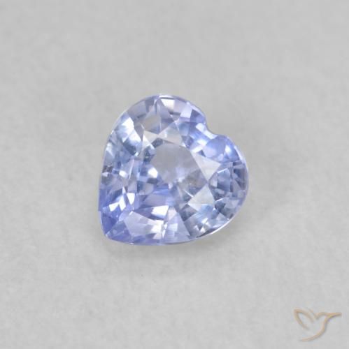 0.38ct Naturel Bleu pastel Saphir, Cœur, VS