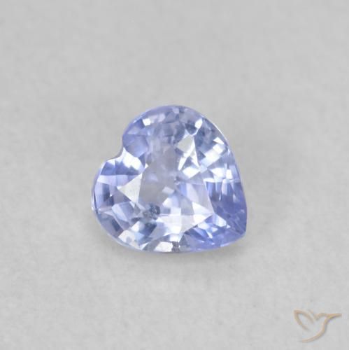 Saphir Bleu pastel naturelle Cœur, 0.38 ct, VS