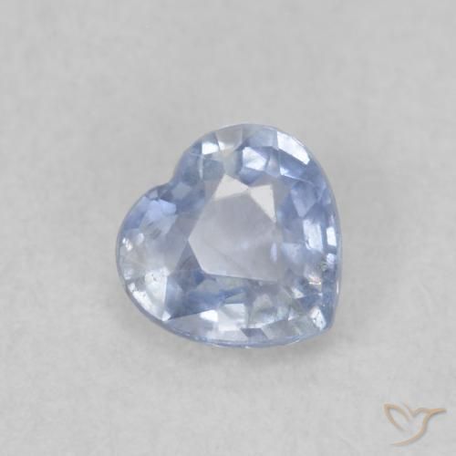 0.50ct Naturel Bleu très clair Saphir, Cœur, VS