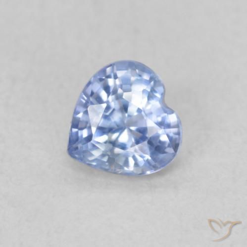 0.36ct Naturel Bleu pastel Saphir, Cœur, VVS-VS