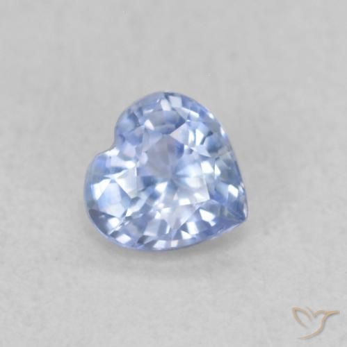 Saphir Bleu pastel naturelle Cœur, 0.36 ct, VVS-VS