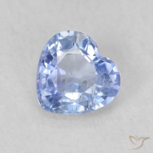 0.49ct Naturel Bleu pastel Saphir, Cœur, VS