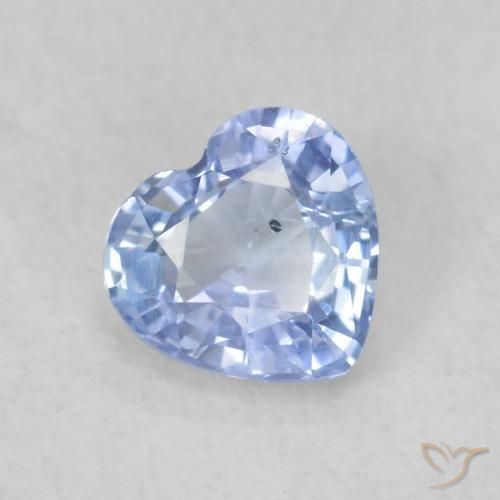 Saphir Bleu pastel naturelle Cœur, 0.49 ct, VS