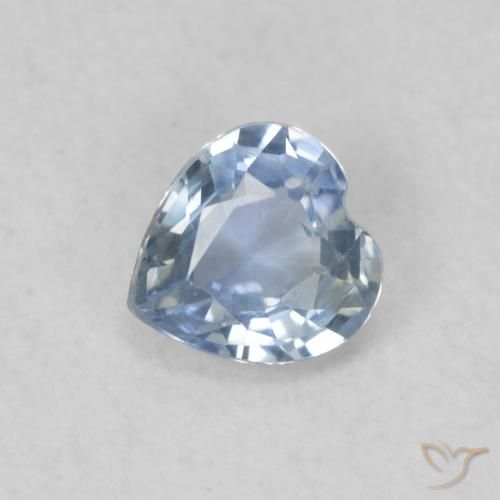 0.33ct Naturel Bleu clair Saphir, Cœur, VS