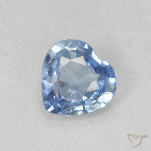 0.38ct Naturel Bleu pastel Saphir, Cœur, VS