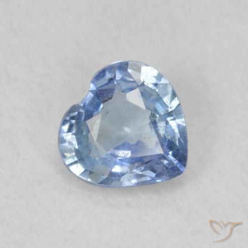 Saphir Bleu pastel naturelle Cœur, 0.38 ct, VS