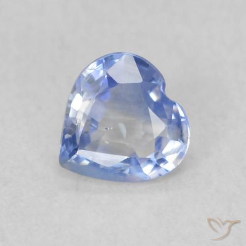 0.38ct Naturel Bleu pastel Saphir, Cœur, VS