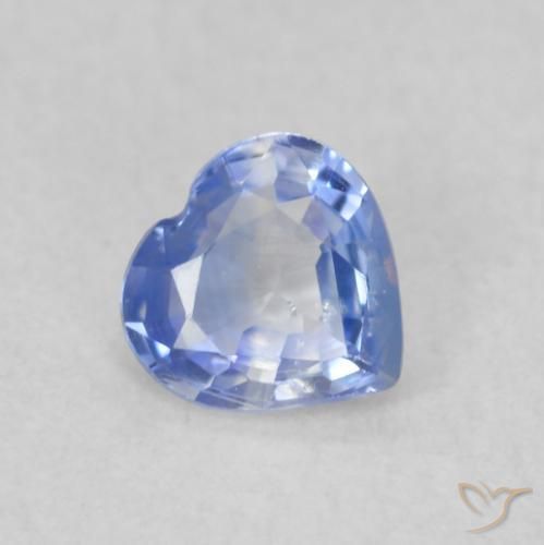Saphir Bleu pastel naturelle Cœur, 0.38 ct, VS