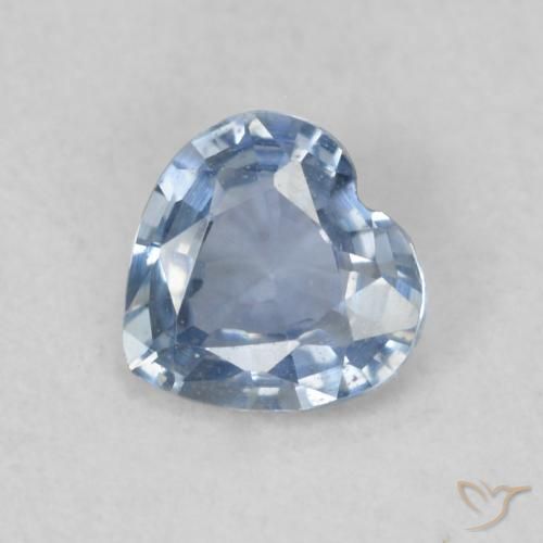 0.44ct Naturel Bleu clair Saphir, Cœur, VS
