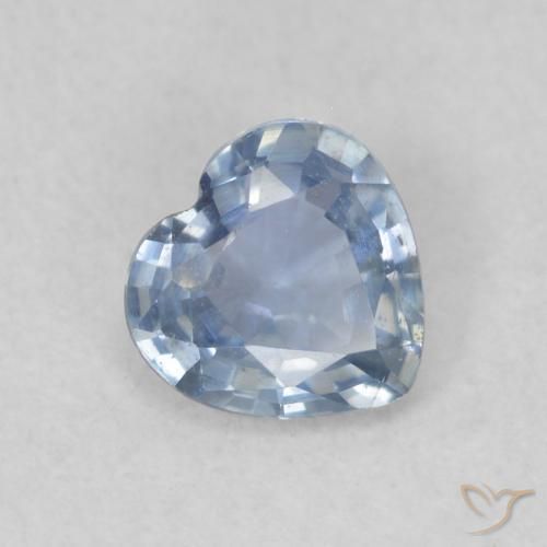 Saphir Bleu clair naturelle Cœur, 0.44 ct, VS
