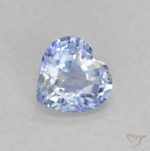 0.44ct Naturel Bleu pastel Saphir, Cœur, VVS-VS