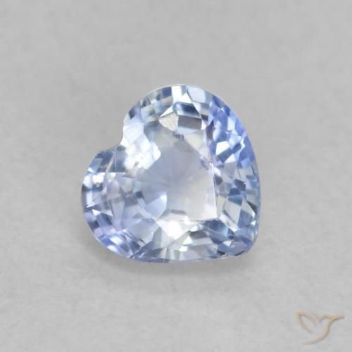 Saphir Bleu pastel naturelle Cœur, 0.44 ct, VVS-VS