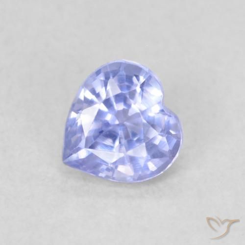0.38ct Naturel Bleu clair Saphir, Cœur, VVS-VS