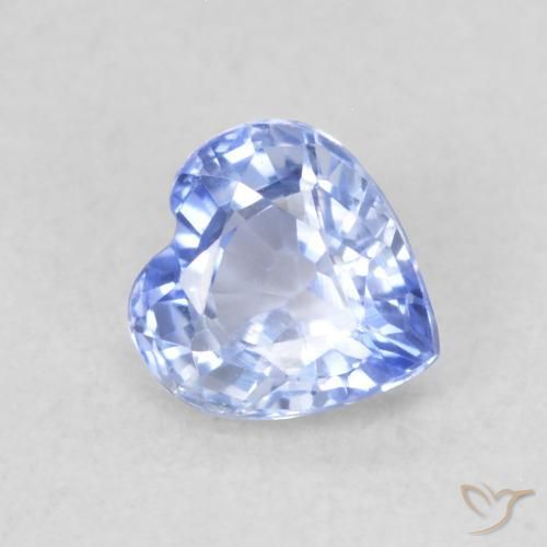 Saphir Bleu pastel naturelle Cœur, 0.47 ct, VVS-VS