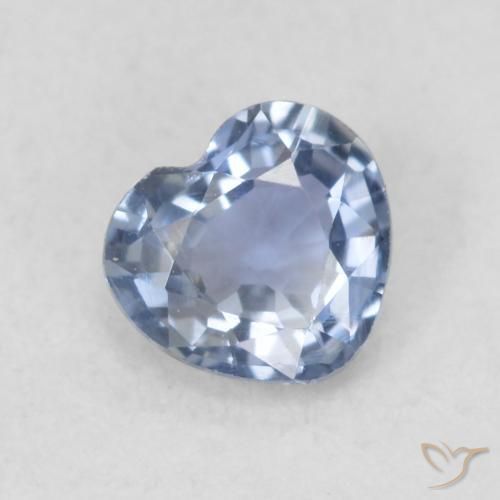 0.42ct Naturel Bleu violet clair Saphir, Cœur, VVS-VS, Photo A