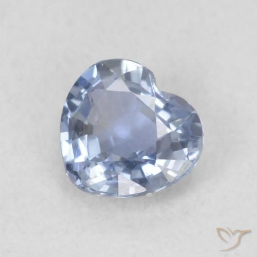 Saphir Bleu violet clair naturelle Cœur, 0.42 ct, VVS-VS