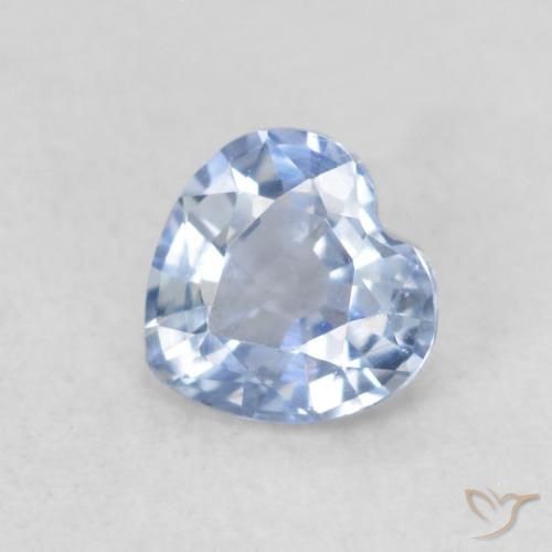 0.40ct Naturel Bleu bébé Saphir, Cœur, VVS-VS