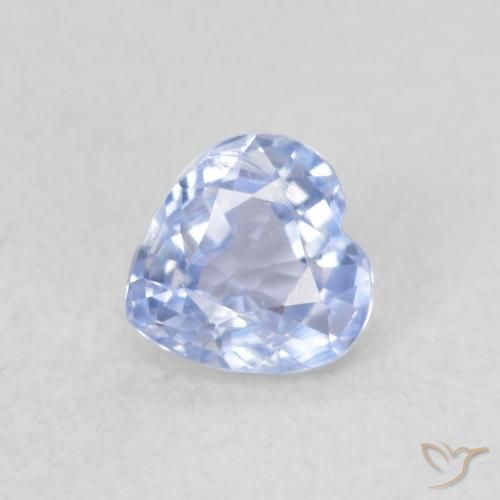 0.36ct Naturel Bleu pastel Saphir, Cœur, VVS-VS