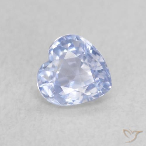 Saphir Bleu pastel naturelle Cœur, 0.36 ct, VVS-VS