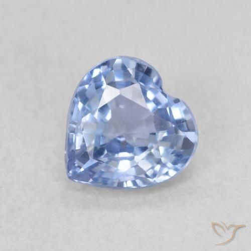 0.43ct Naturel Bleu clair Saphir, Cœur, VVS-VS