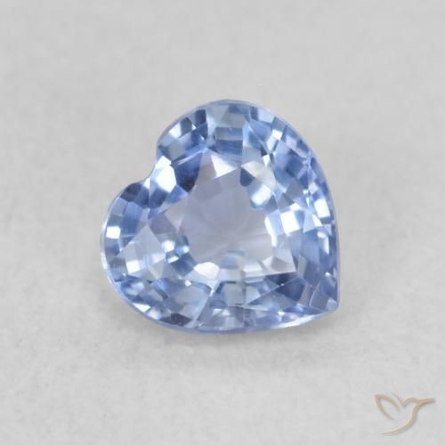 Saphir Bleu clair naturelle Cœur, 0.43 ct, VVS-VS