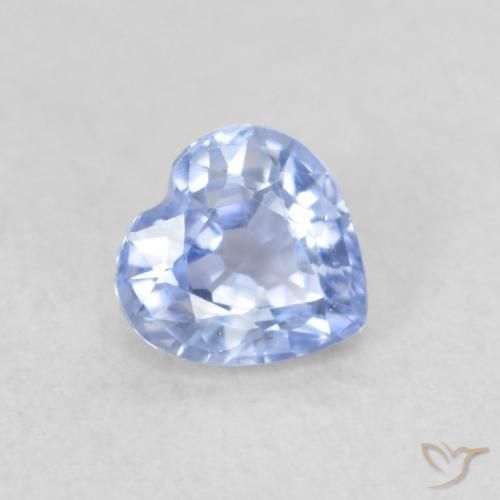 Saphir Bleu pastel naturelle Cœur, 0.35 ct, VVS-VS