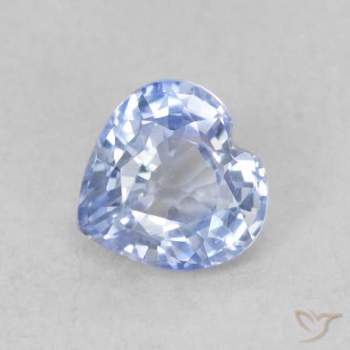 0.42ct Naturel Bleu clair Saphir, Cœur, VVS-VS