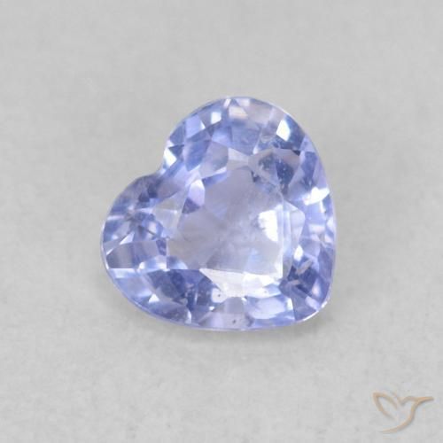 Saphir Bleu violacé léger naturelle Cœur, 0.39 ct, VS