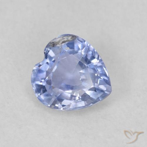 Saphir Bleu pastel naturelle Cœur, 0.37 ct, VS