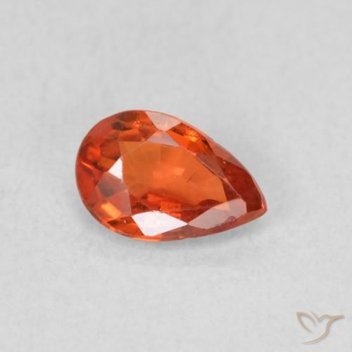 Saphir Orange rougeâtre naturelle En forme de poire, 0.48 ct, VS