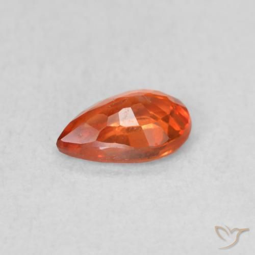 Saphir Orange rougeâtre naturelle En forme de poire, 0.48 ct, VS