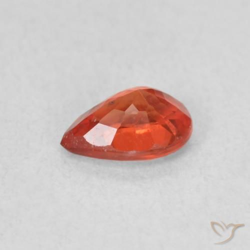 Saphir Orange rougeâtre naturelle En forme de poire, 0.55 ct, VS