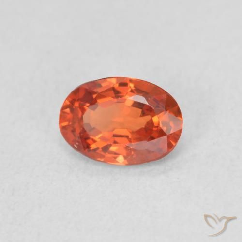 Saphir Orange chaud naturelle ovale, 0.51 ct, VVS-VS