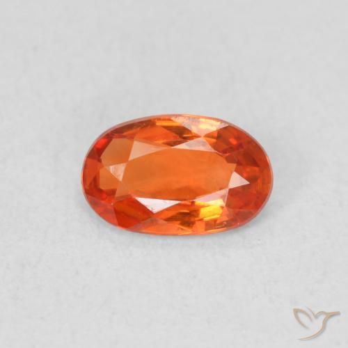 0.48ct Naturel Orange feu Saphir, ovale, VVS-VS