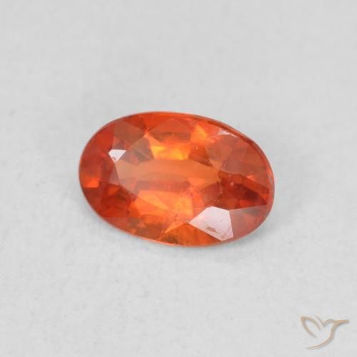 Saphir Orange feu naturelle ovale, 0.52 ct, VS