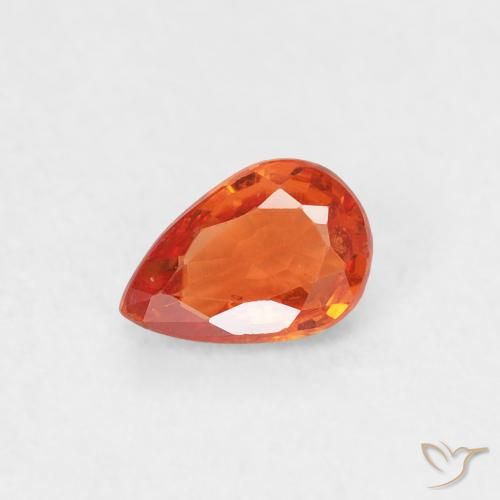 0.50ct Naturel Orange intense Saphir, En forme de poire, VS