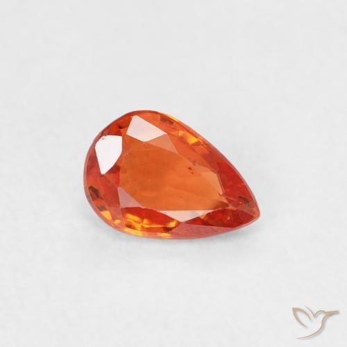 Saphir Orange intense naturelle En forme de poire, 0.50 ct, VS